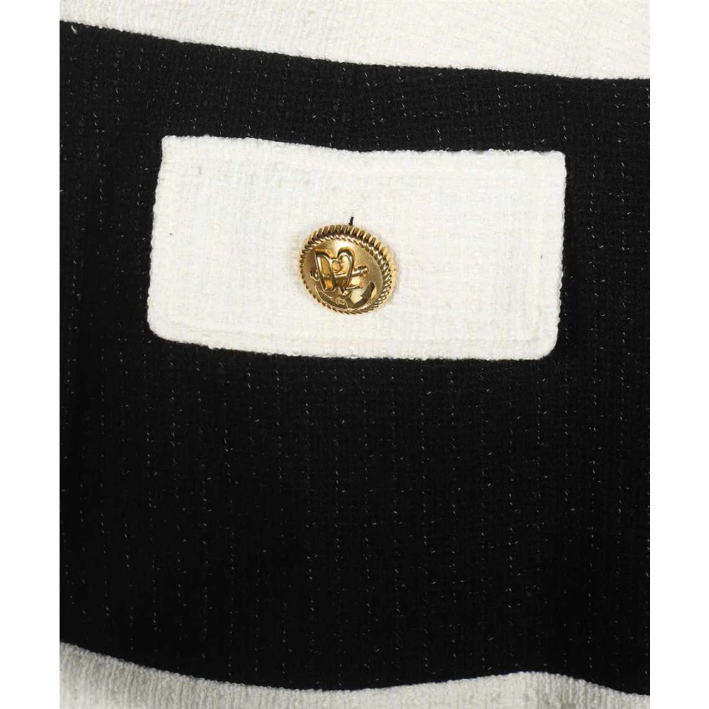 Dsquared2 Gebreide Mini-Rok met Knopen Black Dames