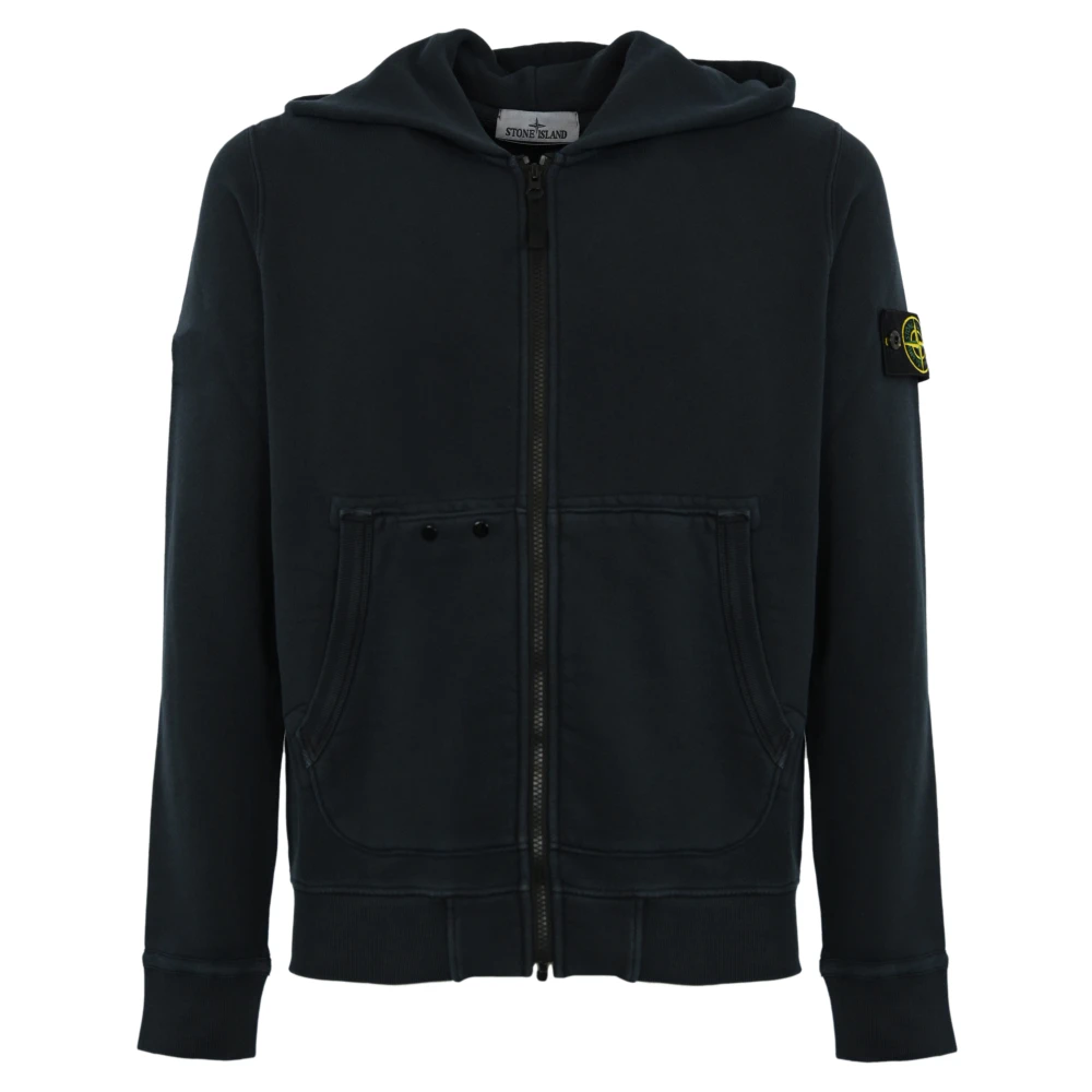 Stone Island Blauwe Katoenen Hoodie Blue Heren