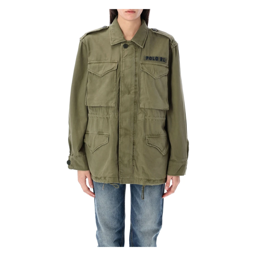 Ralph Lauren Cotton Twill Field Jacket Green Dames