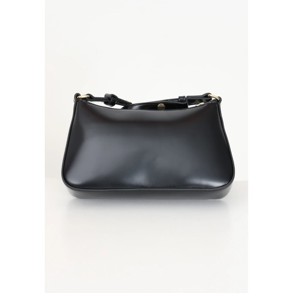 Love Moschino Zwarte schoudertas voor dames met rode hartbedel Black Dames