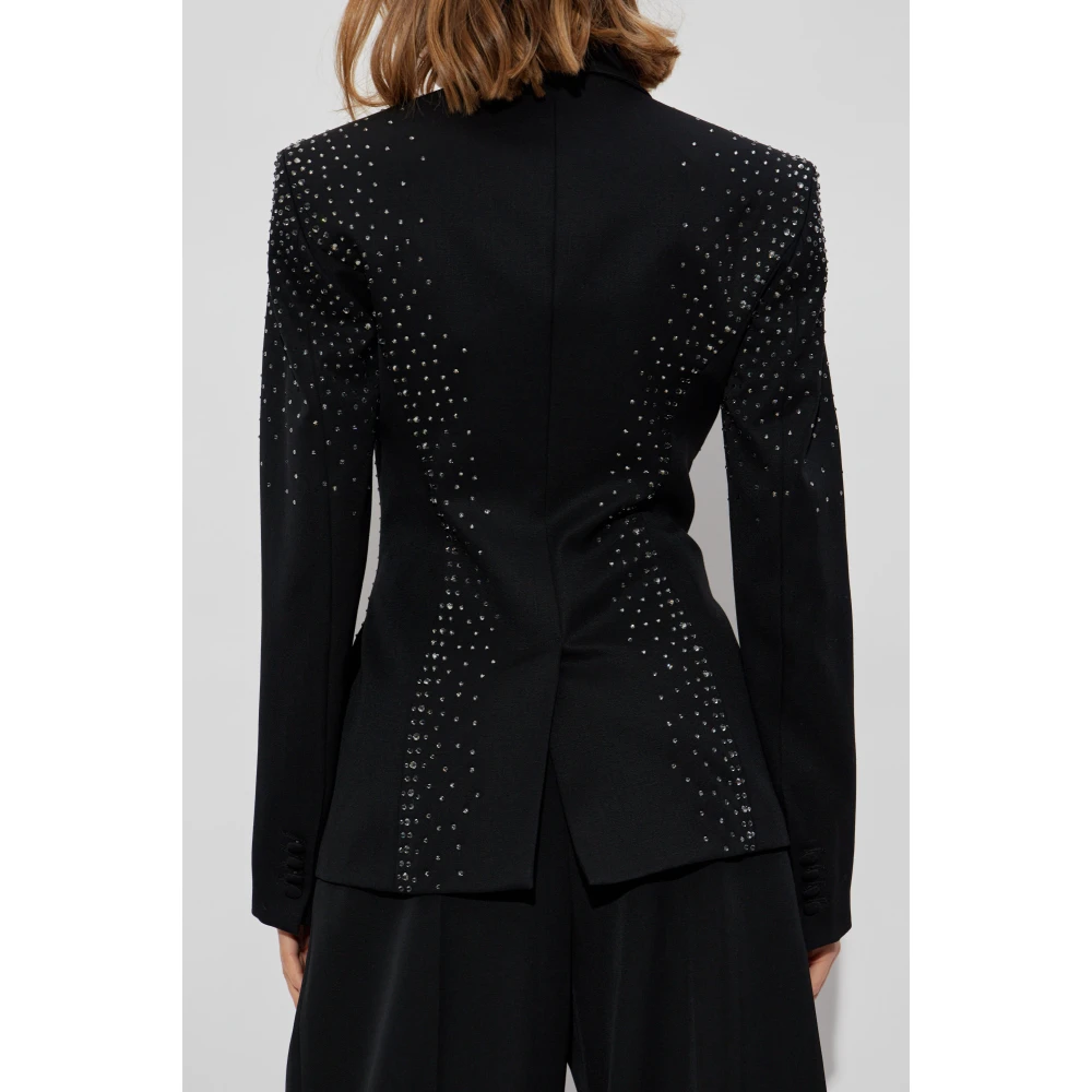 The Attico Wollen blazer met pailletten Black Dames