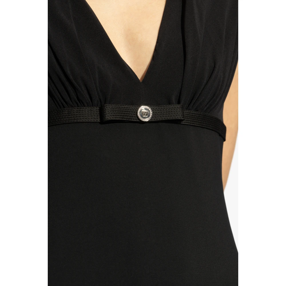 Versace V-hals jurk Black Dames