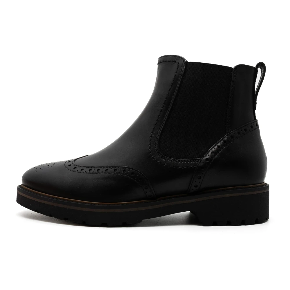 Nerogiardini Svarta Läder Chelsea Boots med Klack Black, Dam
