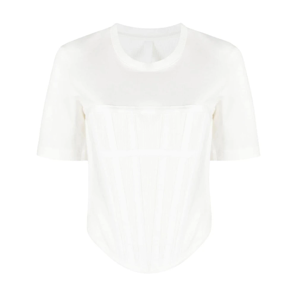 Dion Lee Corset Katoenen T-Shirt White Dames