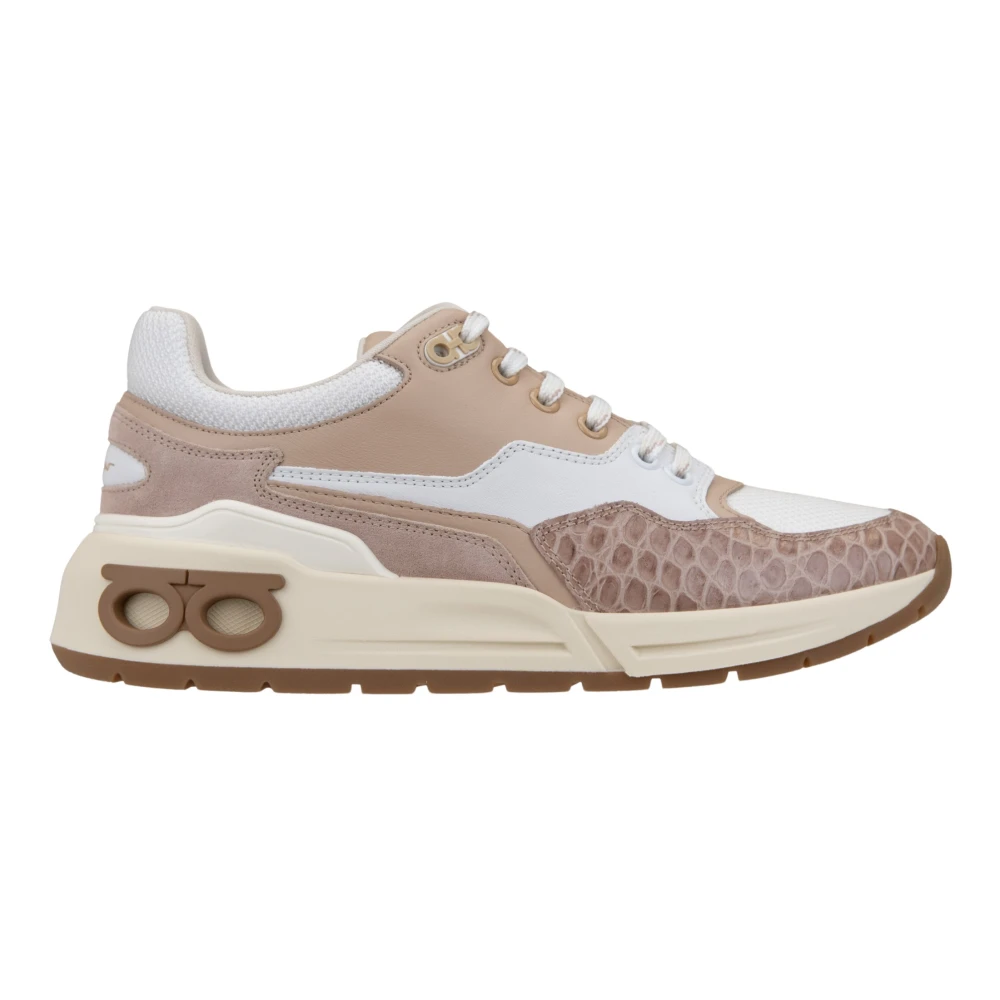 Ferragamo Women's Beige Lace-Up Sneakers