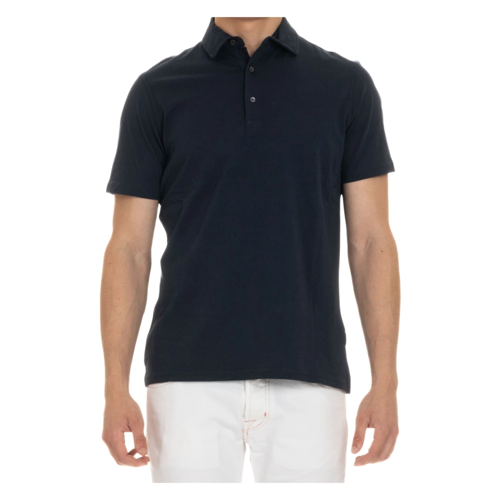 Aspesi Katoenen Jersey Polo Shirt Blue Heren