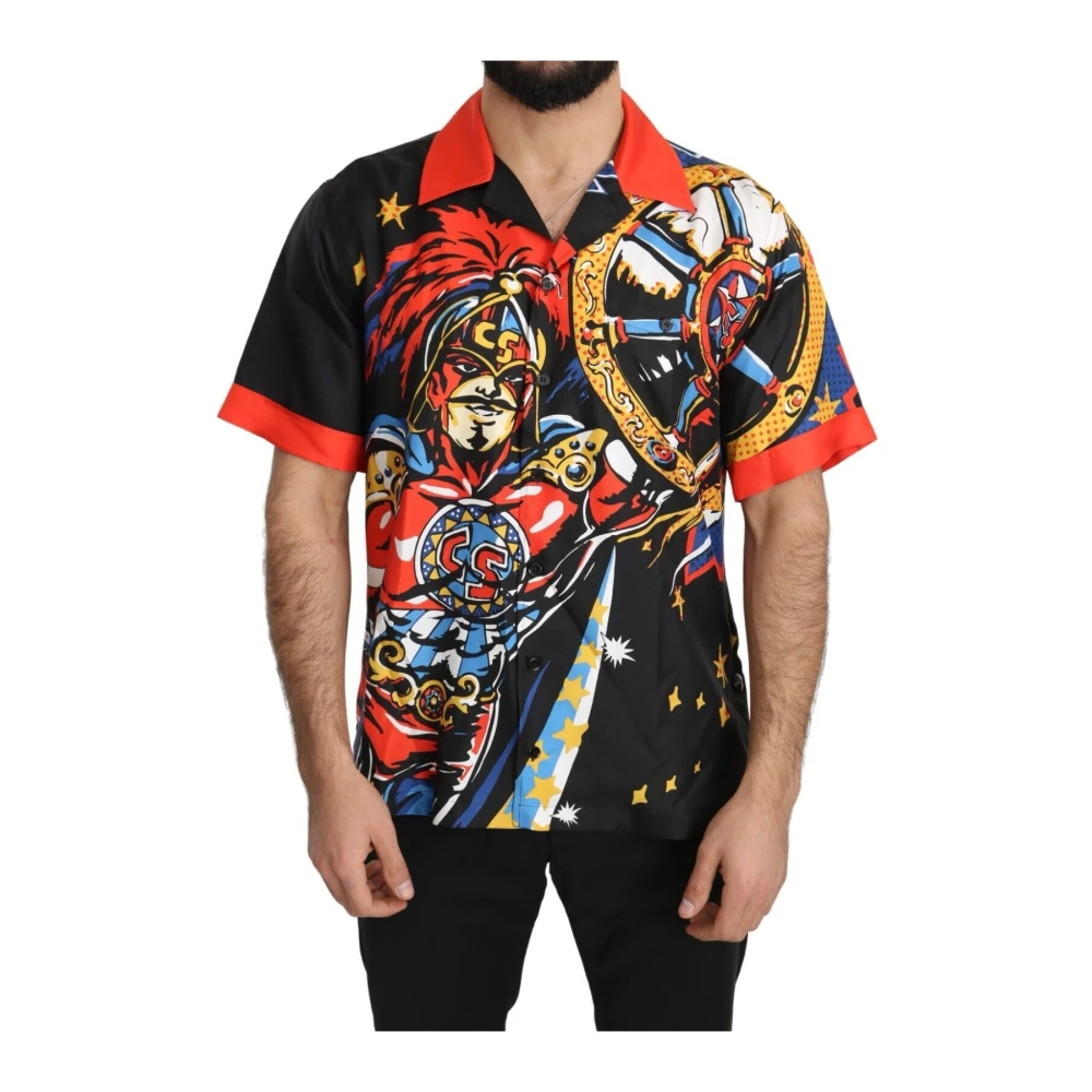 Dolce & Gabbana Men's Multicolor Silk Shirt Casual Elegance