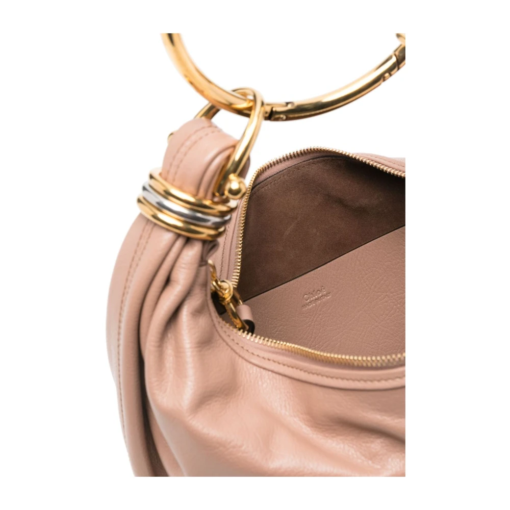 Chloé Hobo Tas met Gouden Logo Pink Dames