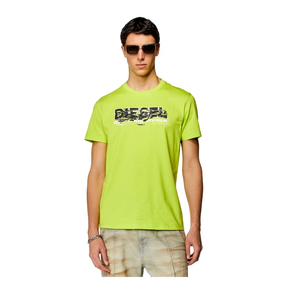 Diesel Groene Slim Fit Biologisch Katoenen T-shirt Green Heren
