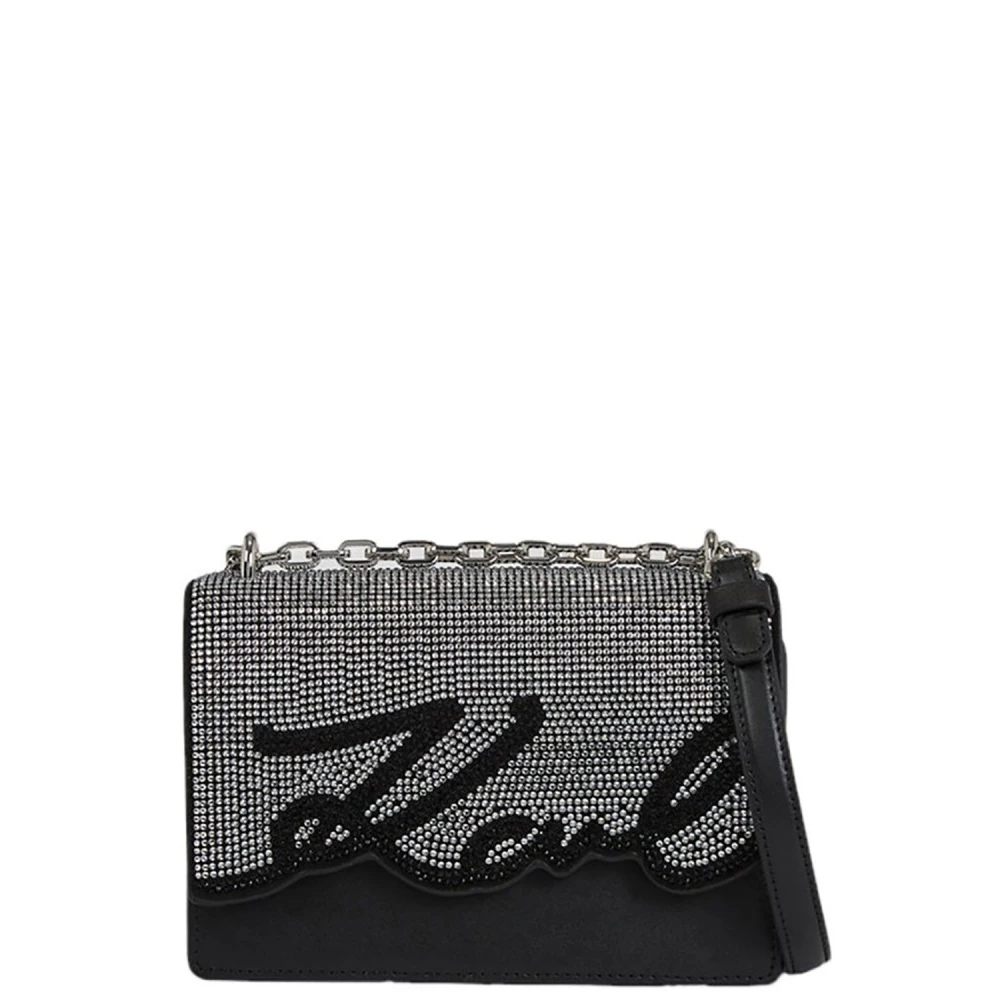 Karl Lagerfeld Signature Crystals Black-Silver Väska Black, Dam