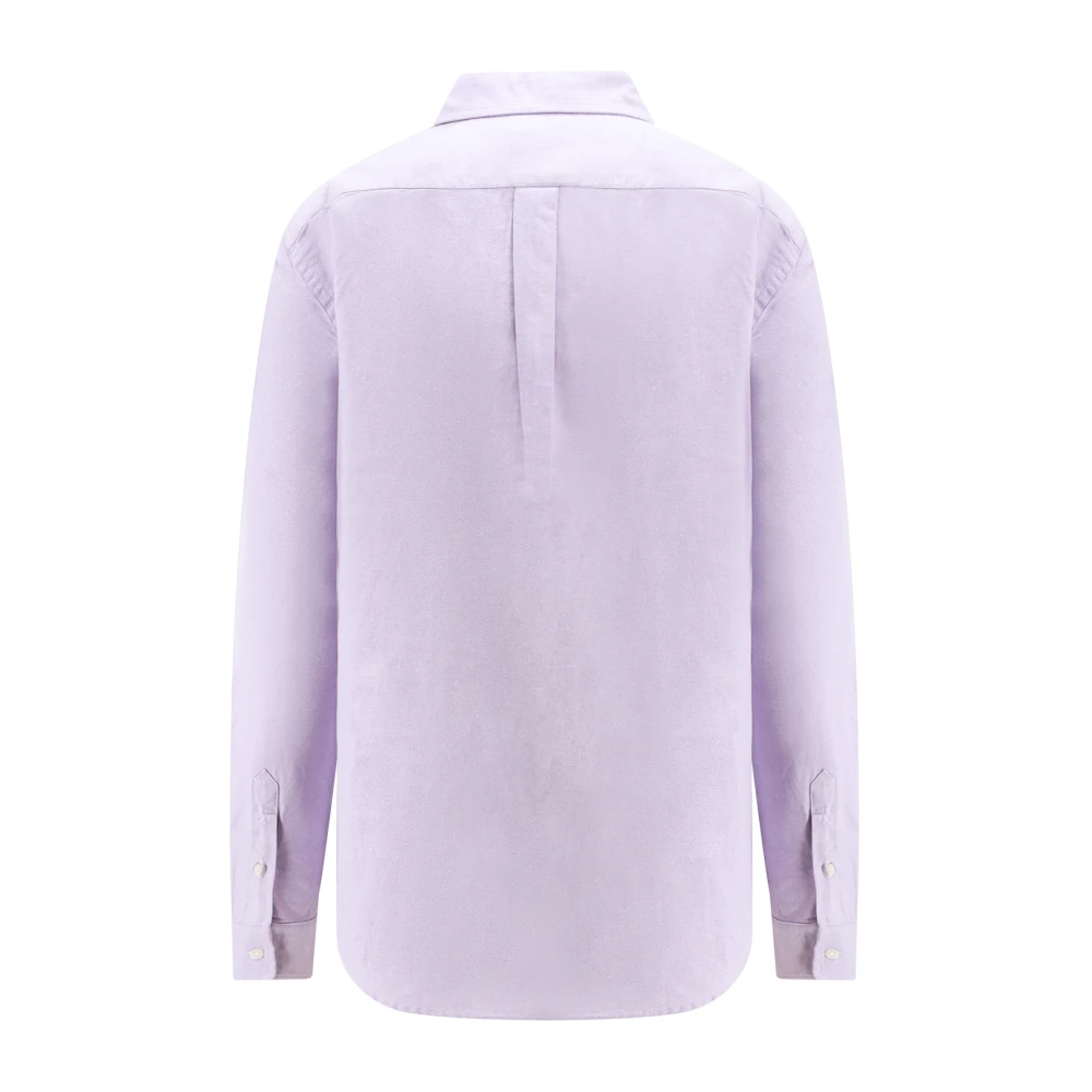 Polo Ralph Lauren Geborduurd Logo Katoenen Overhemd Purple Dames