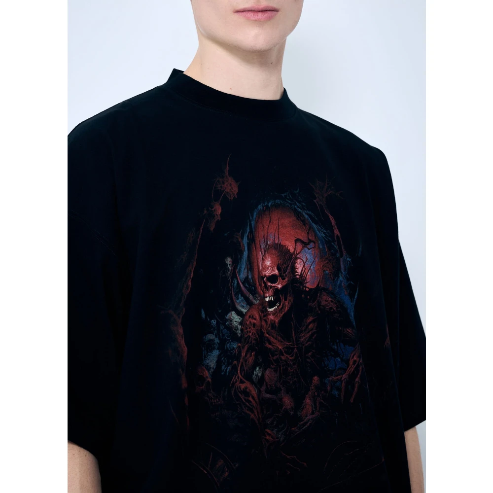 Vetements Death Metal Print Korte Mouw T-shirt Black Heren