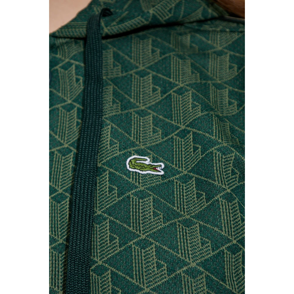 Lacoste Sweatshirt met monogram Green Dames