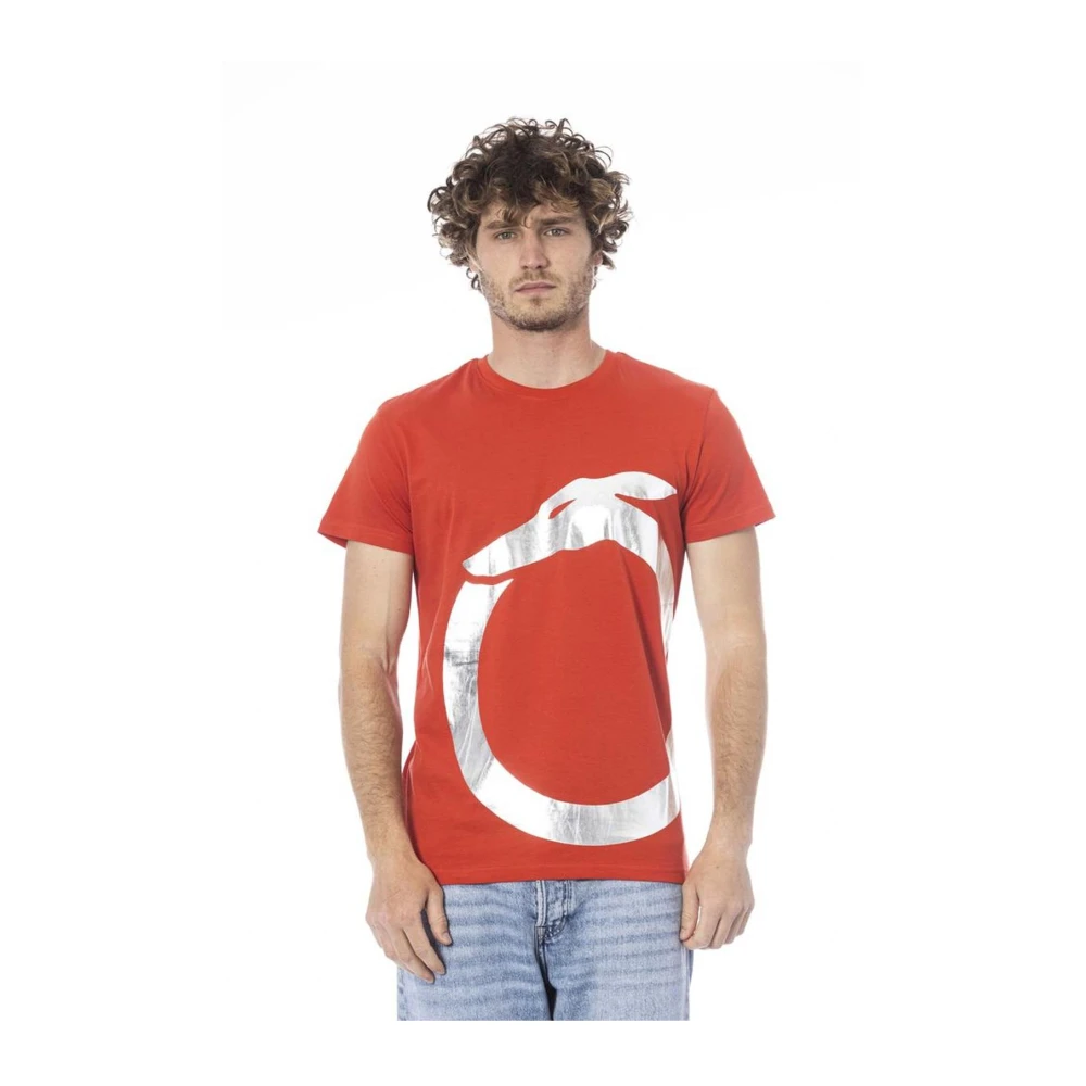 Trussardi T-shirt met logo print Red Heren