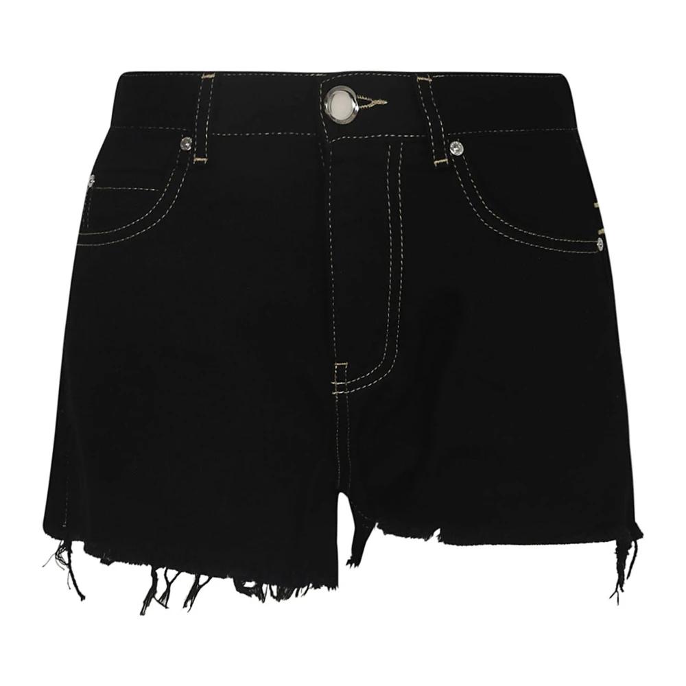 Pinko Zwarte Katoenen Shorts met Geborduurd Ontwerp Black Dames