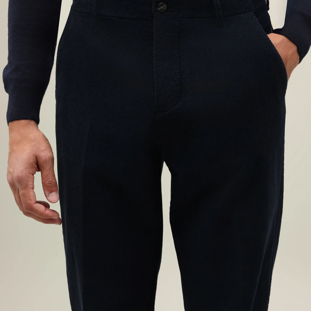 Boglioli Gekleurd Corduroy Losse Broek Blue Heren