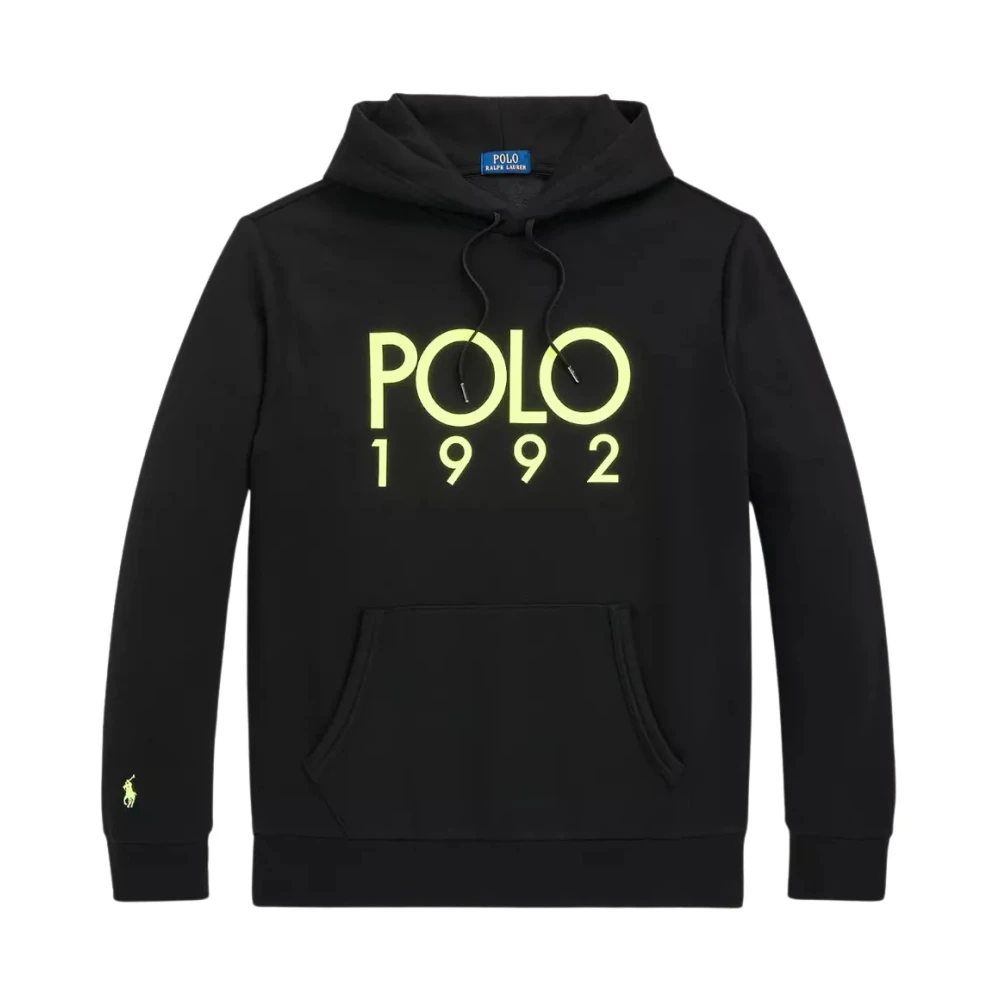Ralph Lauren Zwarte hoodie met groen logo Black Heren