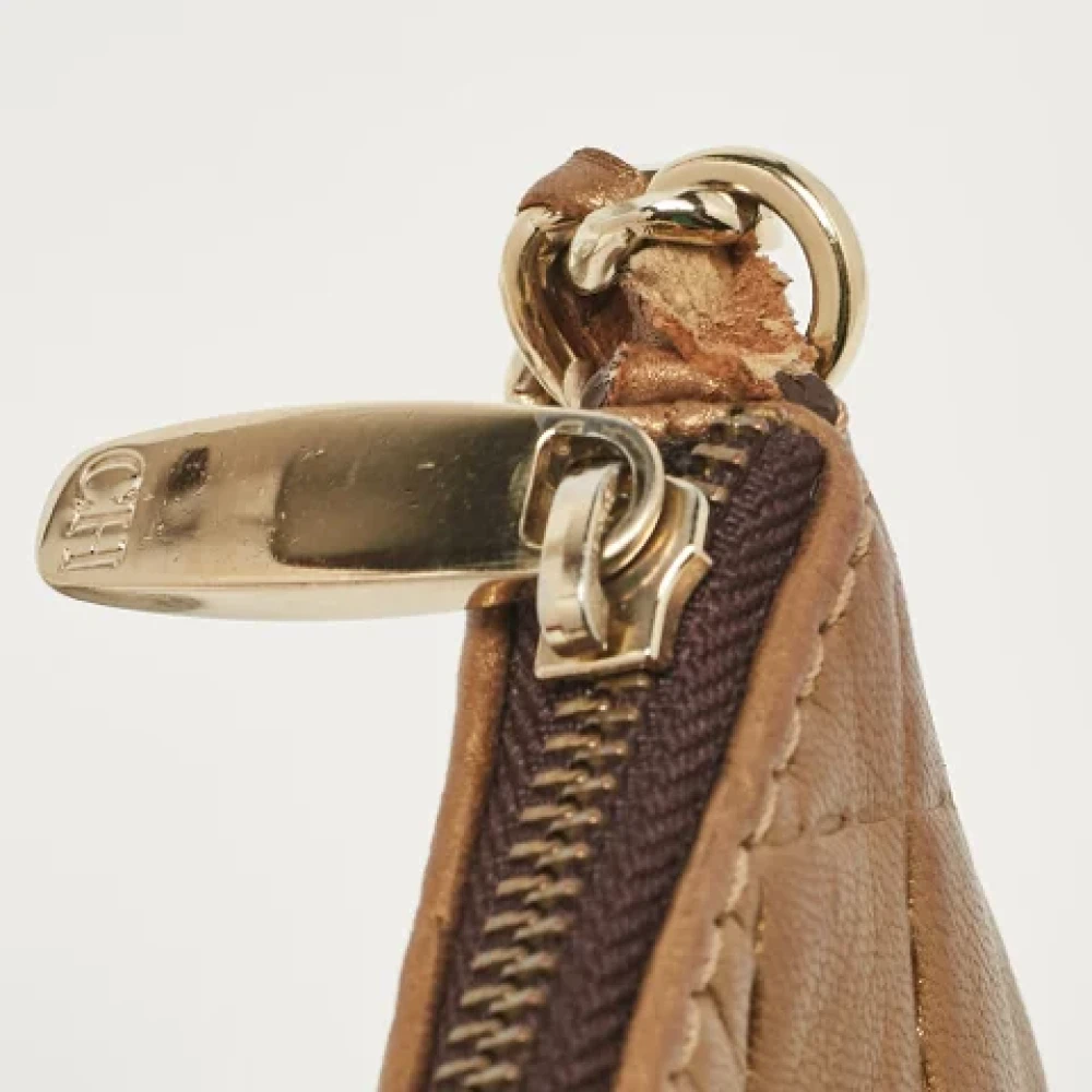 Carolina Herrera Pre-owned Leather shoulder-bags Brown Dames