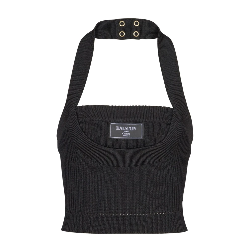Balmain Zwarte Topwear voor Vrouwen Ss25 Black Dames