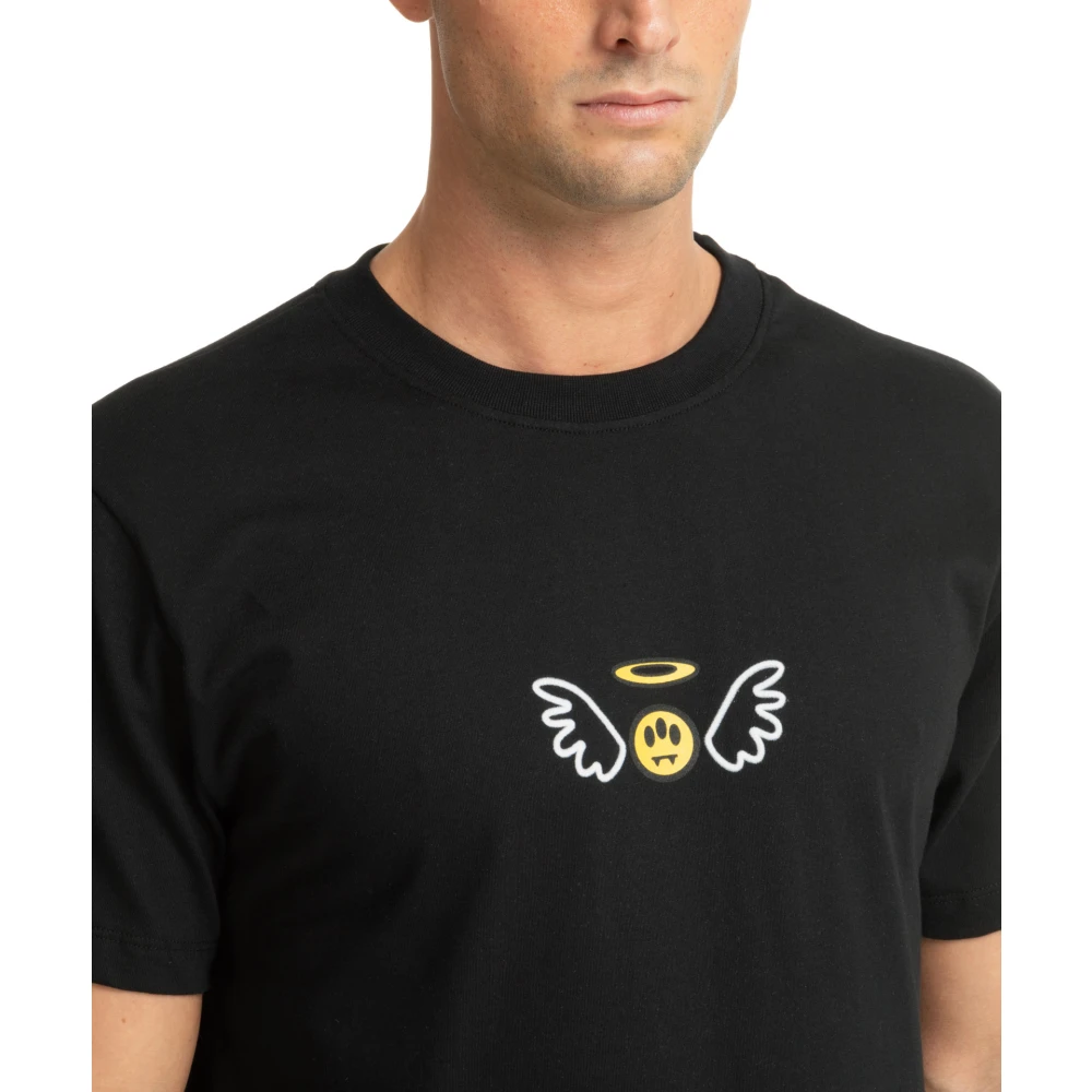 Barrow T-shirt met patroon en Angel-logo Black Heren