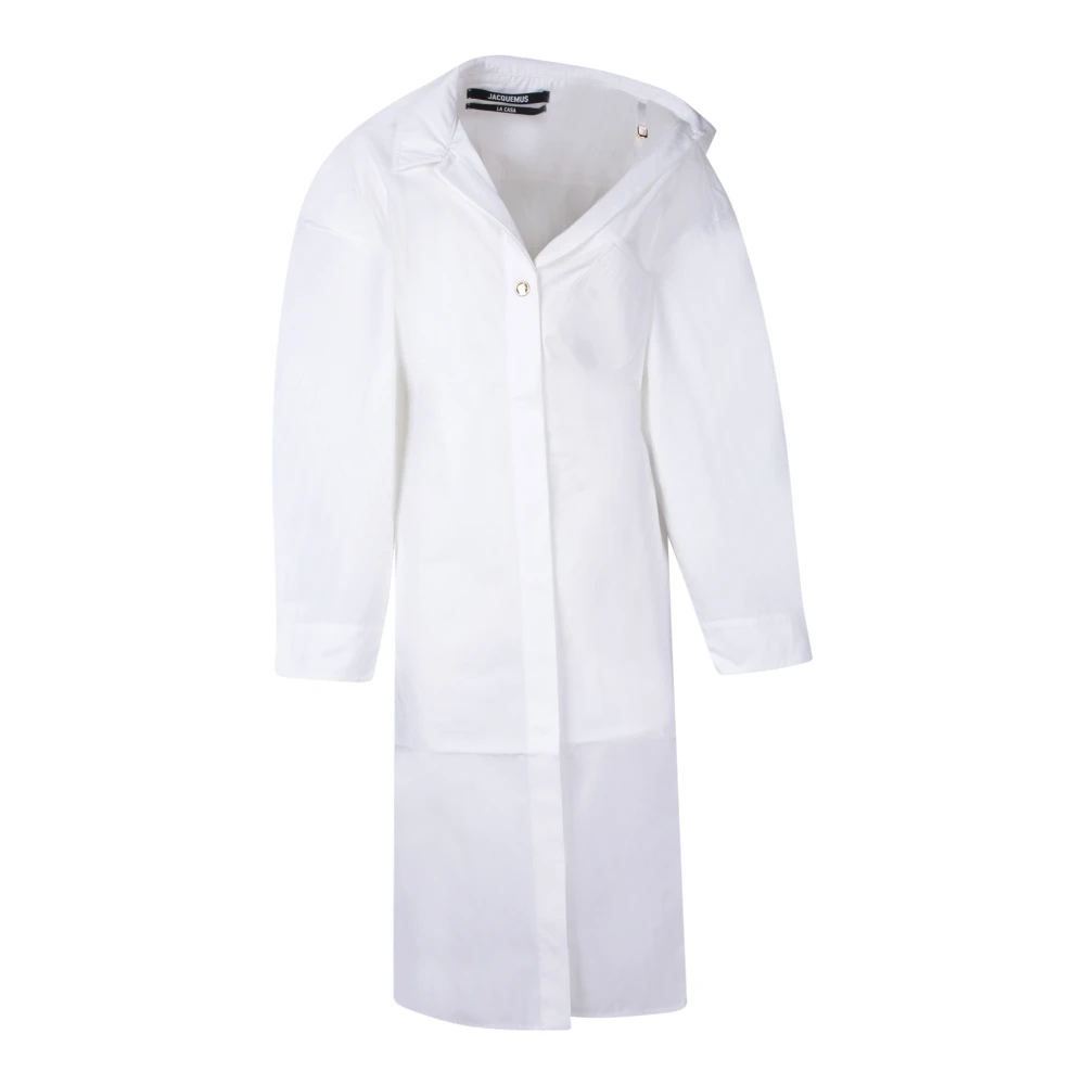 Jacquemus Witte Katoenen Jurk Elegante Stijl White Dames