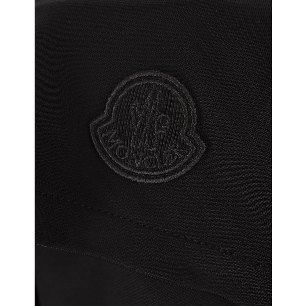 Moncler Zwarte Fleece Shorts met Grosgrain Details Black Dames