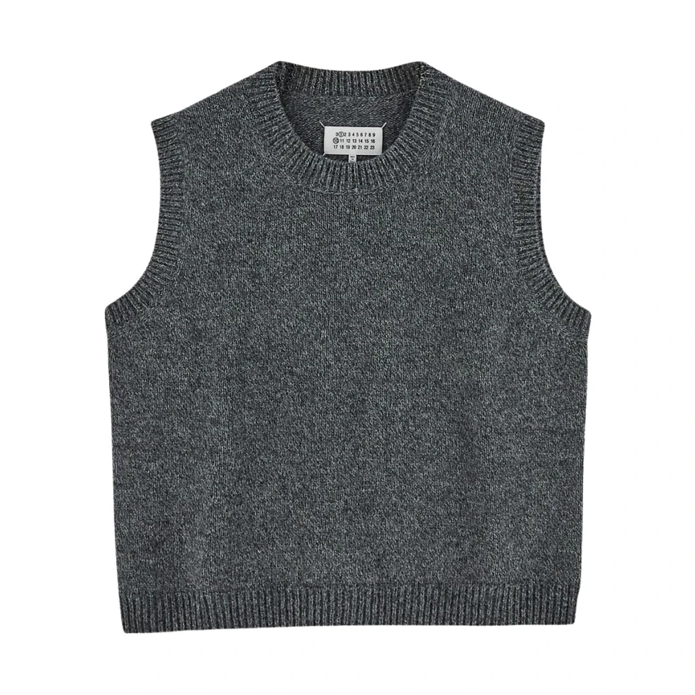 Maison Margiela Mouwloze Gebreide Top Gray Heren