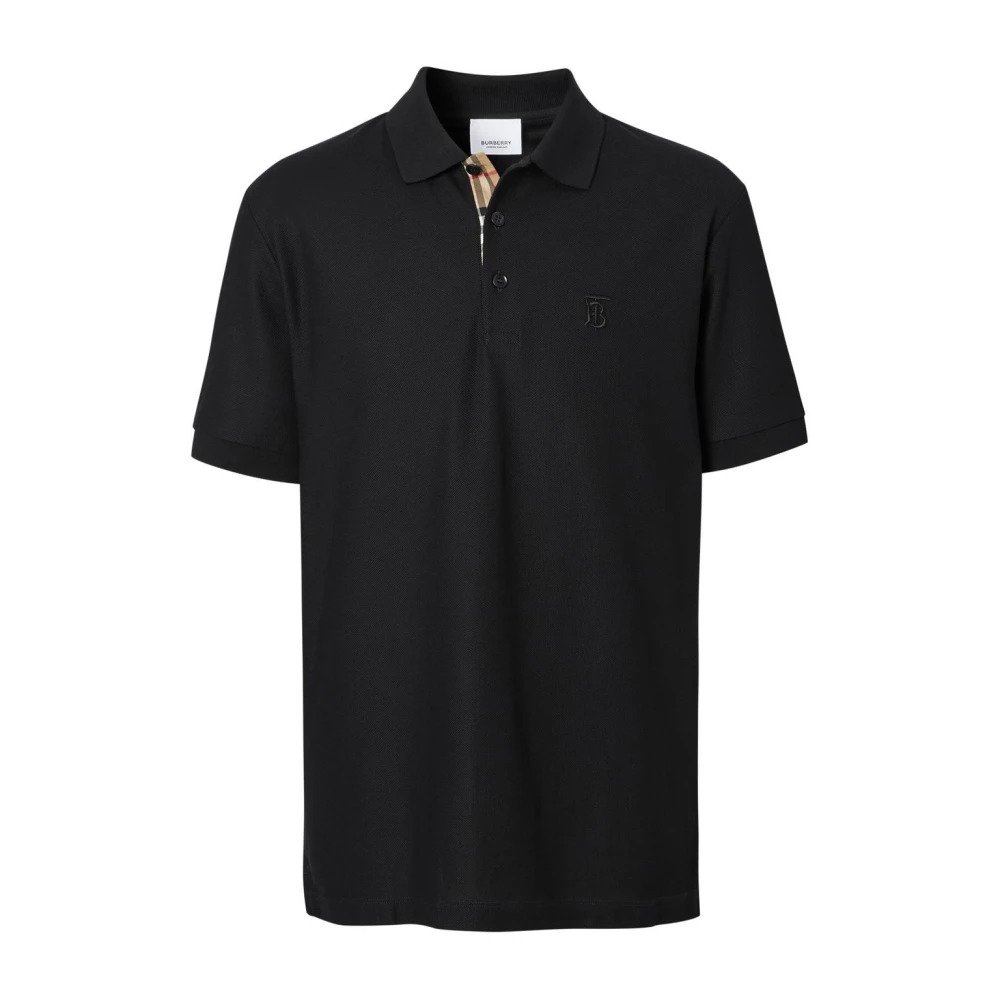 Burberry Katoenen Poloshirt Black Heren