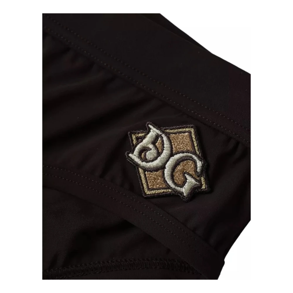 Dolce & Gabbana Zwarte zwembroek met logodetails Black Heren