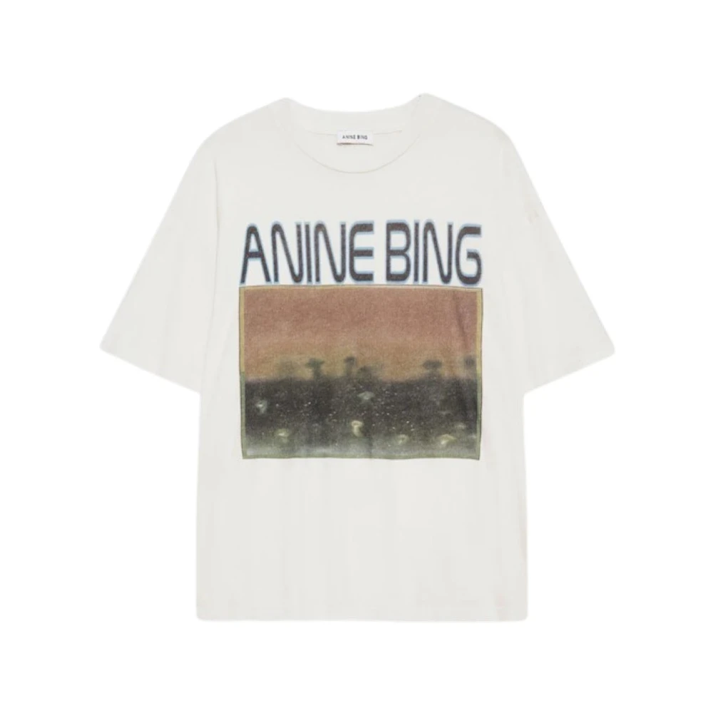 Anine Bing Mushrooms Print Ronde Hals Tee Multicolor Dames