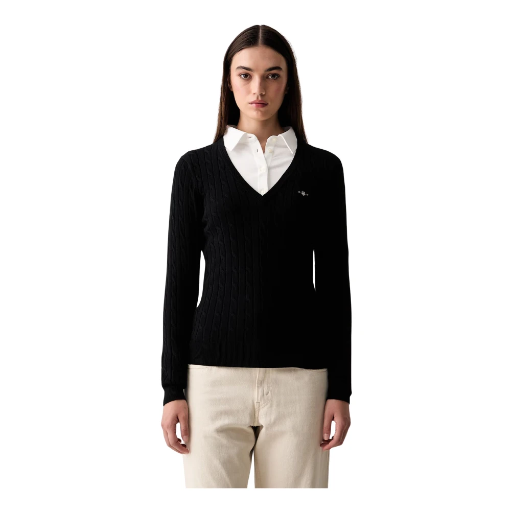 Gant , Damen, Strickwaren, Schwarzk, M