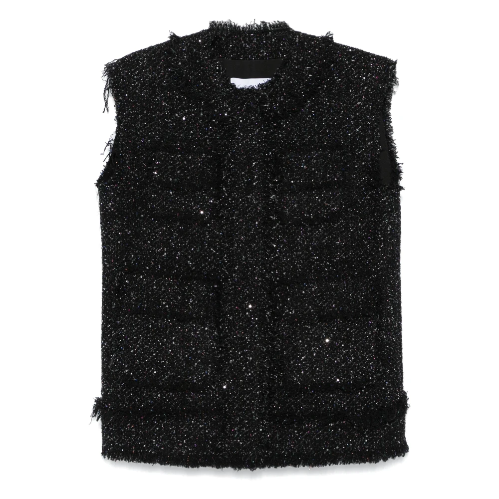 Msgm Stijlvolle Polyester Vest voor Vrouwen Black Dames
