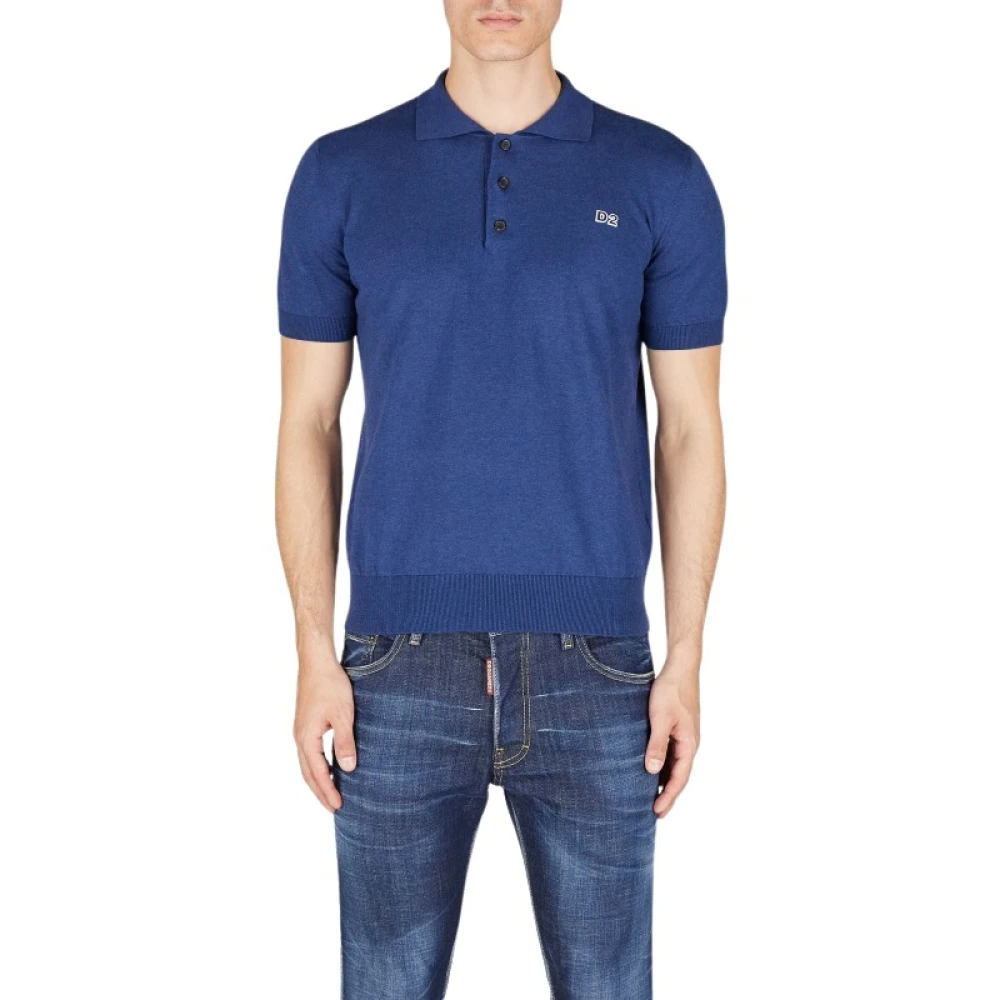 Dsquared2 Sportief Jersey Shirt Blue Heren
