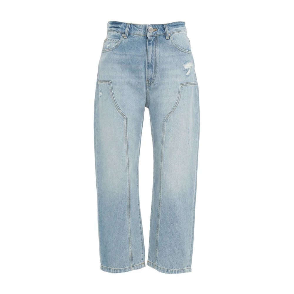 Pinko Loszittende Jeans met Inzetstukken Blue Dames
