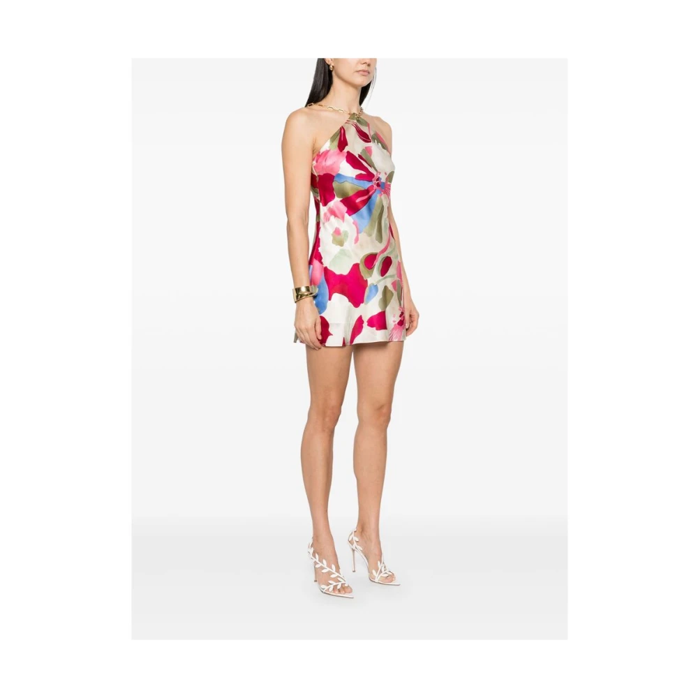 Cult Gaia Bloemenprint Roze Schouderband Jurk Multicolor Dames