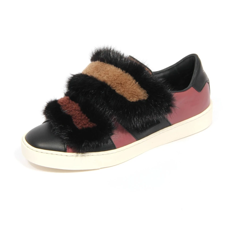 Santoni Paarse leren/bontschoen- model Wbgd60450Panhdftp40 Dames Schoenen