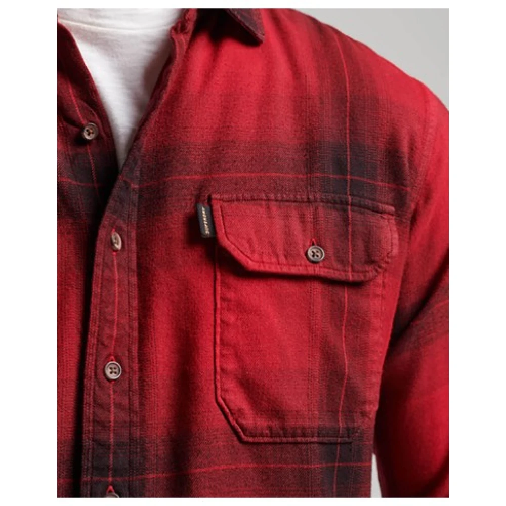 Superdry Vintage Flanellen Overhemd Red Heren