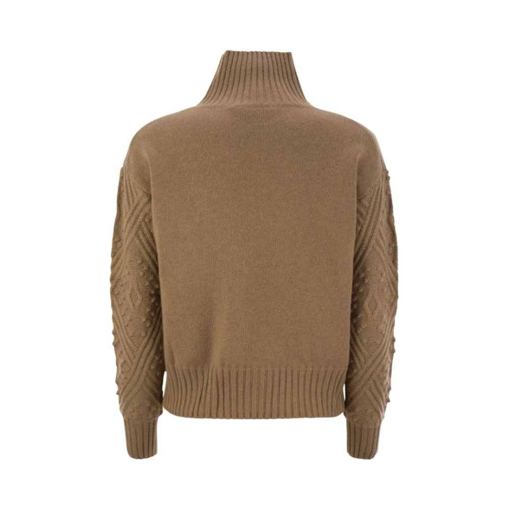 Max Mara Kasjmiermix Argyle Stitch Sweater Brown Dames