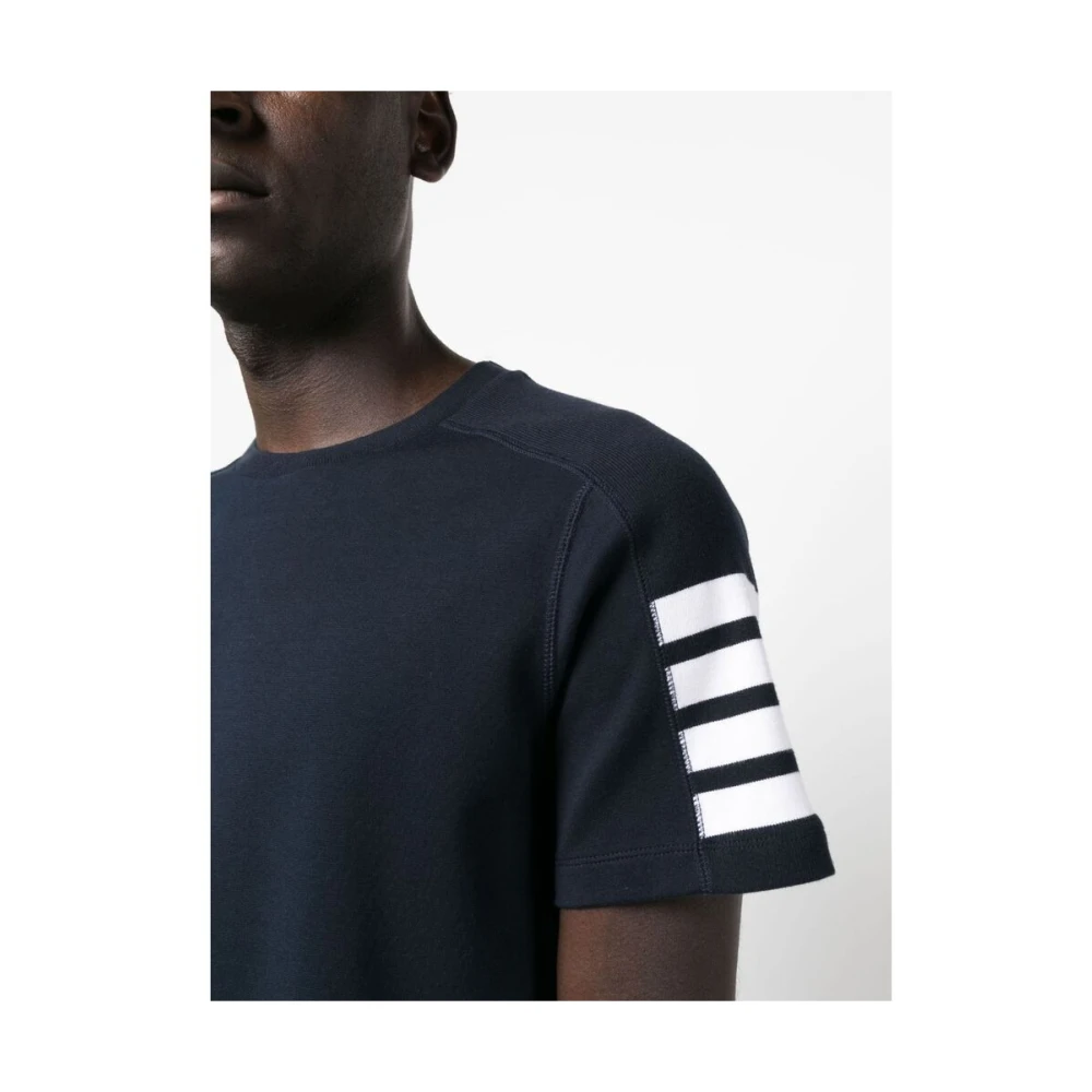 Thom Browne Gestreept Katoenen T-shirt Blue Heren