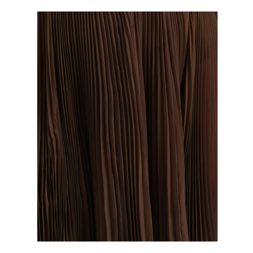 Dolce & Gabbana Bruine Geplooide Midi Rok Brown Dames