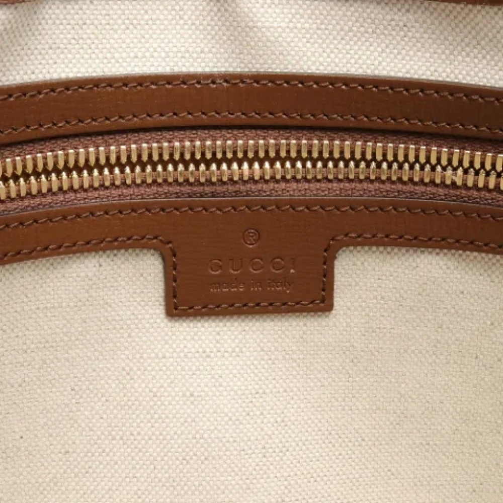 Gucci Vintage Pre-owned Leather gucci-bags Beige Heren