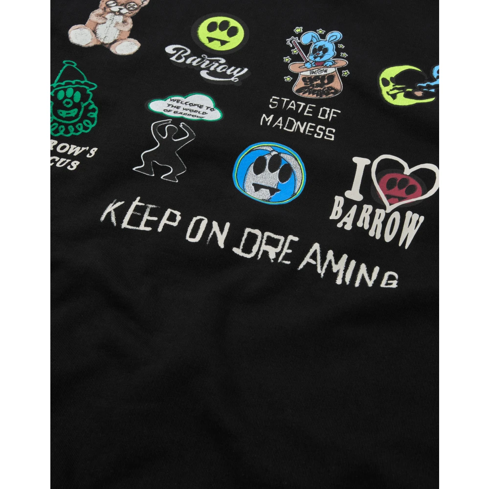Barrow Zwarte trui met achterprint Black Heren