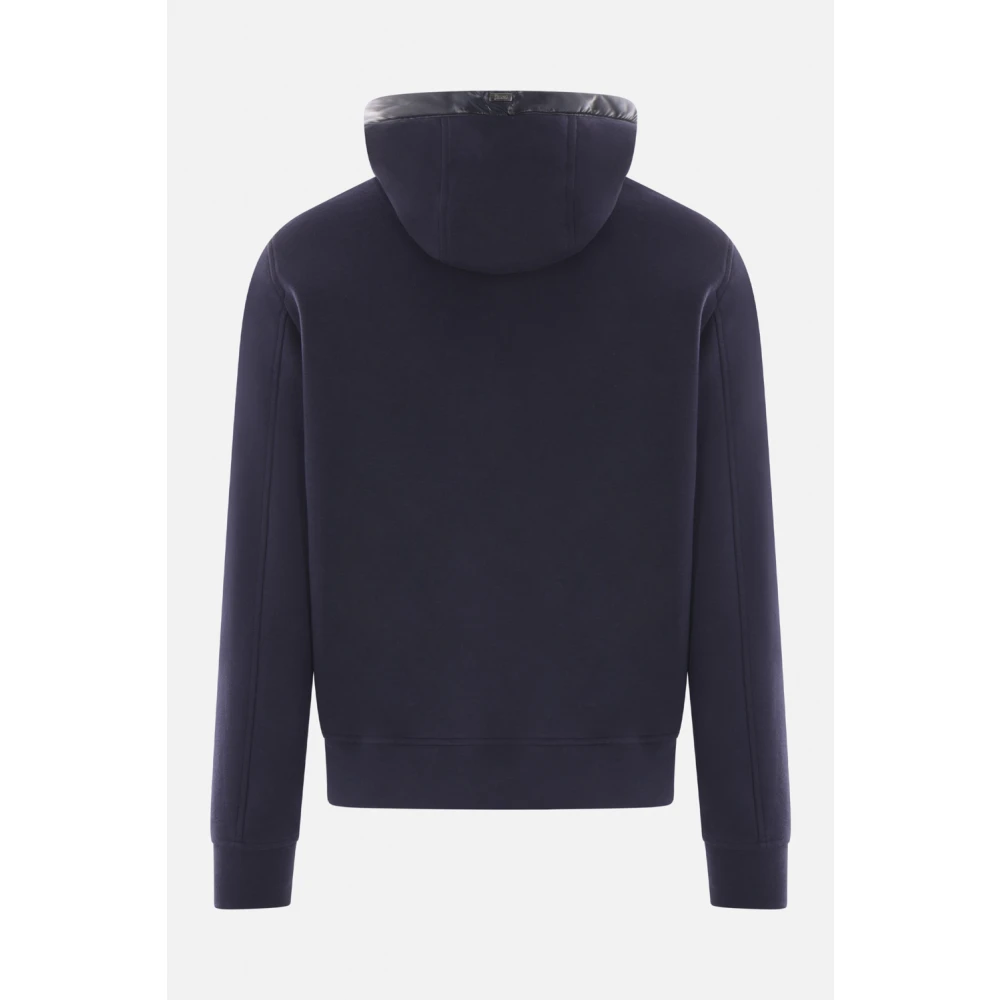 Herno Blauwe Technische Katoen en Nylon Jas Blue Heren