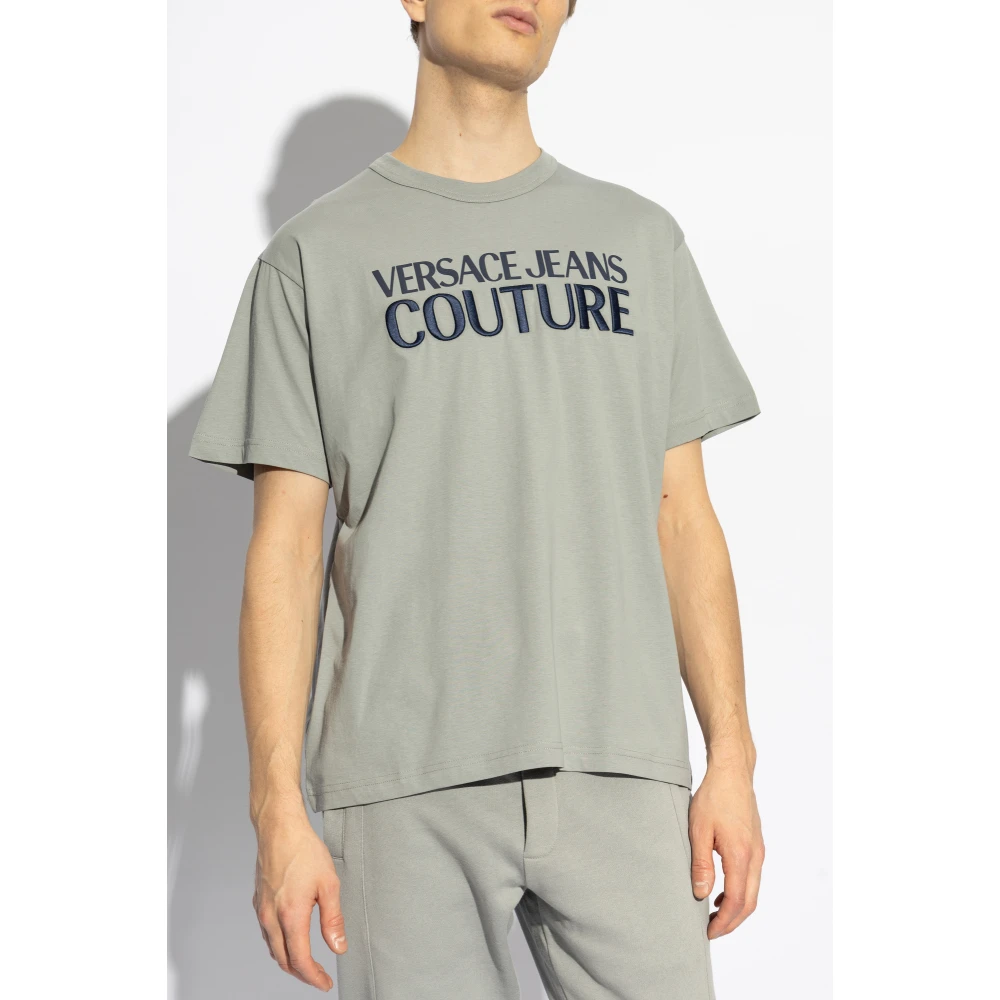 Versace Jeans Couture T-shirt met logo Gray Heren