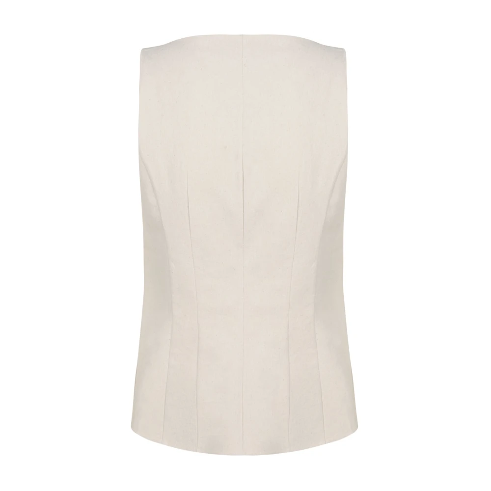 Cortana Ivoor Vest Katoen Viscose Mix White Dames