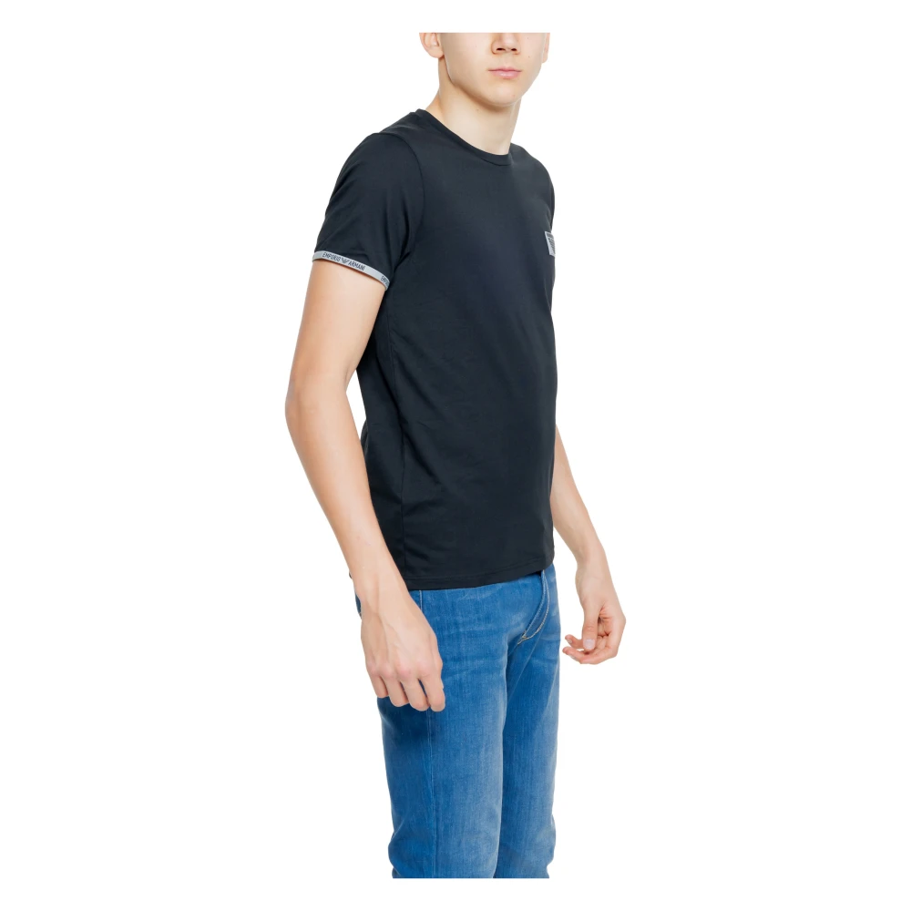 Emporio Armani Zwart Katoenen Ronde Hals T-shirt Black Heren