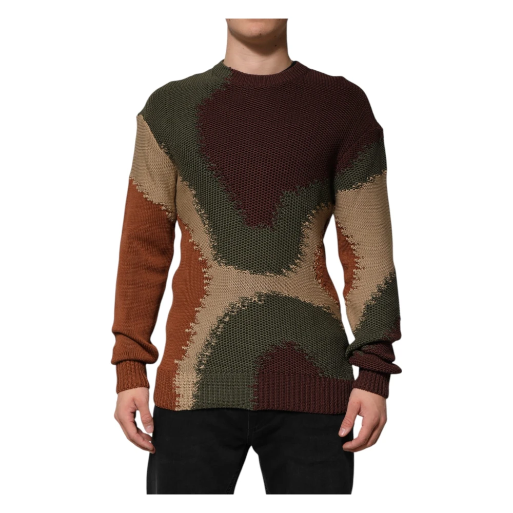 Dolce & Gabbana Mannelijk Multicolor Trui Met Ronde Hals