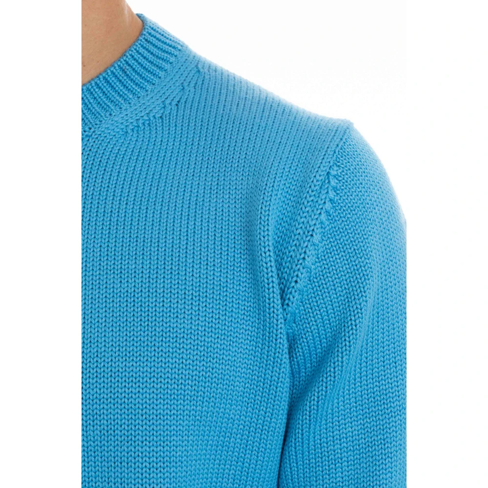 Roberto Collina Heldere Blauwe Merino Trui Blue Heren