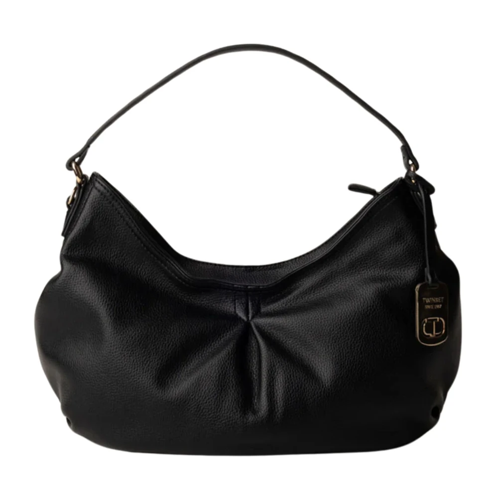 Twinset Stijlvolle Schoudertas met Logohanger Black Dames