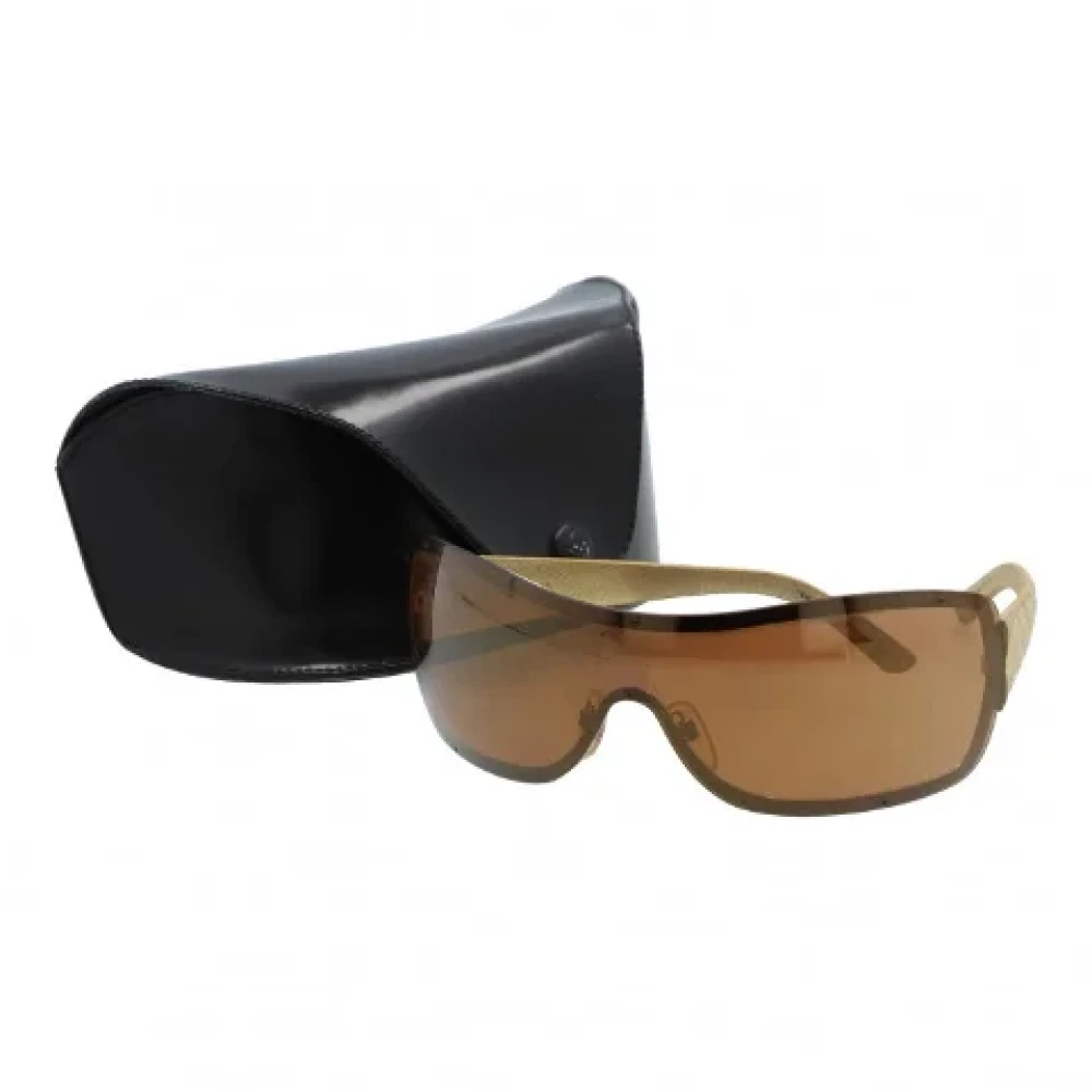 Chanel Vintage Pre-owned Fabric sunglasses Yellow Dames